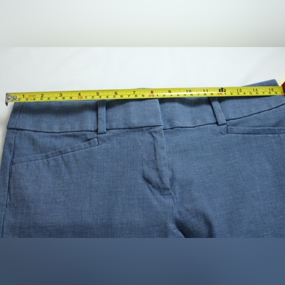 Loft Ankle Women’s Blue Textured The Riviera Pant Size Petite 4 - Picture 11 of 12